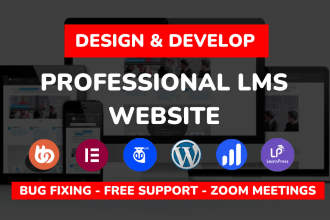 design membership wordpress lms website using learndash, buddyboss or tutor lms