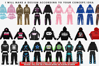 create y2k clothing design like zip up hoodie or tracksuit