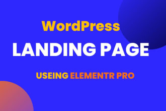 design wordpress landing page, squeeze page, elementor landing page