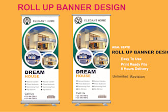 create professional real esate rollup banner product banner corporate bill board