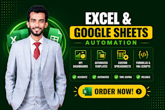 create automated custom excel spreadsheets and google sheets