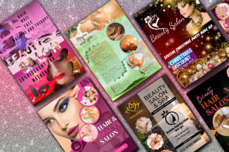 design beauty salon,spa,hair, lash extension, flyers and price list within 6hrs