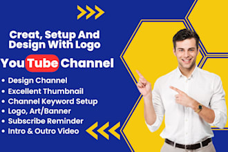 create and setup youtube channel with logo, banner