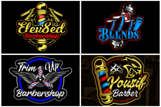 design creative barber and barbershop logo