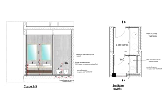draw 2d bathroom detail, elevation and section