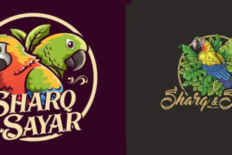 design pet shop, bird, cat animal custom pet business logo