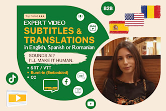 translate and add english, spanish, romanian srt vtt scc subtitles to your video