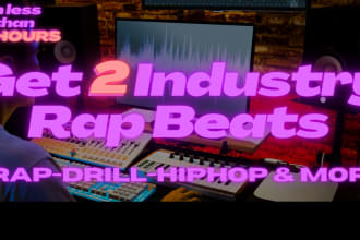 send you 2 industry rap beats in 12 hours