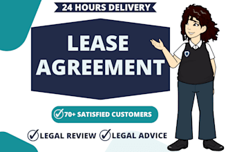 draft lease agreement, review, and provide legal advice