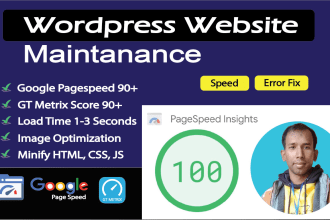 do wordpress website speed optimization and error fix