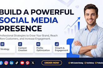 create social media, facebook page, instagram, youtube setup for your business