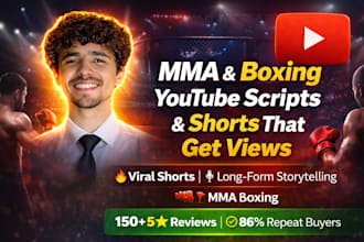 write MMA and boxing scripts for your youtube channel