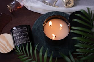 create luxurious candle photography for your brand