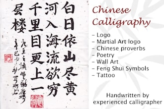 write anything in chinese calligraphy, martial art logo, etc