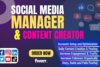 be your social media marketing manager and content creator