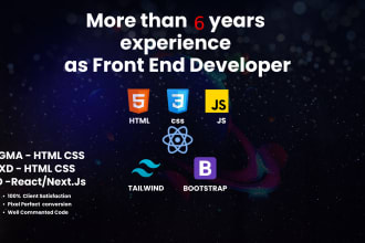 do PSD, figma to HTML CSS bootstrap tailwind CSS website