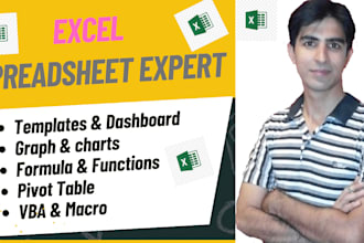 microsoft excel formulas, vba macros, spreadsheets and dashboards