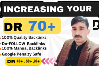increase domain rating ahrefs DR 70 plus by dofollow backlinks white hat SEO