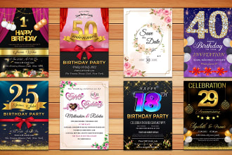 design birthday, wedding, save the date, party, or any event invitation