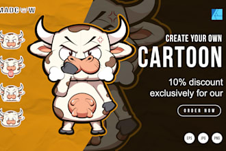 create custom stickers, a cute chibi, emotes, mascot