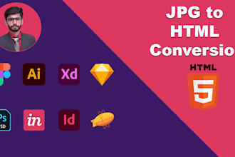 convert jpg, png, screenshot, or PSD to responsive HTML