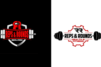 do modern monogram emblem gym fitness health logo design