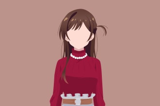 draw you an anime minimalist vector for graphic design, wallpaper, etc