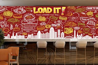 draw creative doodle wall art, mural, decals for home and office