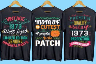create vintage custom or typography t shirt design