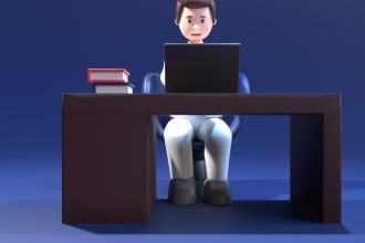 create 3d character use rigging with blender for web and app