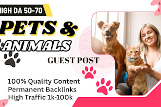 provide high da pet guest post with dofollow backlink
