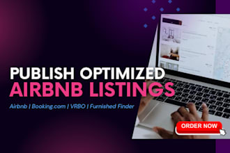 list vacation rental on airbnb, vrbo, booking com, furnished finder, tripadvisor