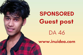 publish a sponsored post on my da46 blog with dofollow links
