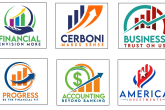 design modern consulting, accounting, financial freedom logo