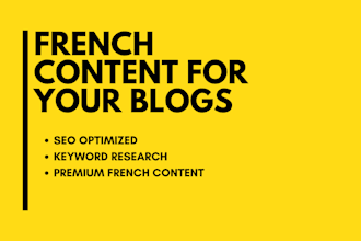 write SEO french articles for your blogs