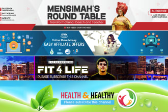 design an outstanding youtube banner or channel art or cover photo