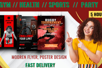 design modern sports, gym, party flyer, poster design
