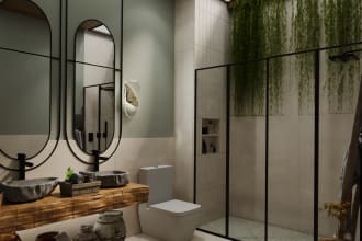 do interior design for your bathroom with 3ds max