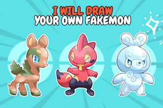 design custom fakemon  or pokemon characters