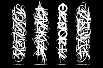 make graffiti calligraphy, calligraffiti or graffiti logo