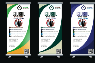 make banners design, door hanger, roll ups and billboards