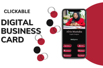design clickable digital business card with qr code