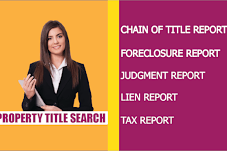 do title report, property search and chain of title report