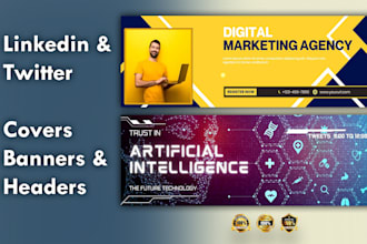 do linkedin, twitter cover, banner and header