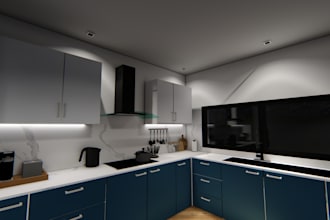 design the best kitchen for you witha  realistic rendering