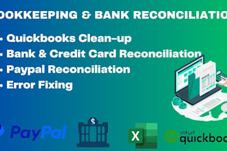 do reconciliation, error fixing and bookkeeping in quickbooks online