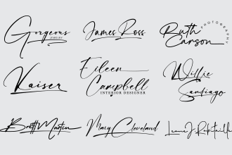 design a handwritten signature logo and initials