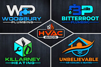 design unique hvac plumbing logo for your business