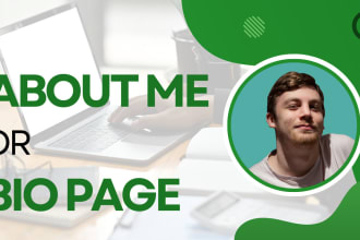 write your bio or about me page