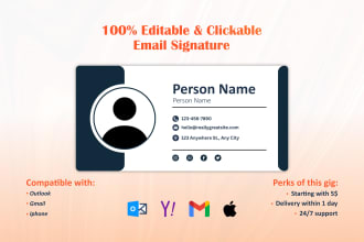 make responsive clickable html email signature for gmail outlook iphone
